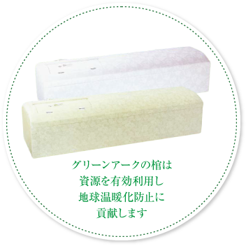 グリーンアークの棺は資源を有効利用し地球温暖化防止に貢献します